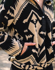 Western Aztec Fleece Half Zip Sweatshirt