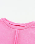 Rory Exposed Seamed High Low Raw Edge Sweatshirt