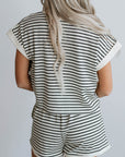 Stripe Tee & Shorts Set