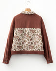 Floral Patchwork Ribbed Corduroy Shirt Jacket