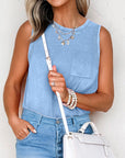 Mineral Wash Chest Pocket Tank Top