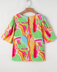 Angel Abstract Half Sleeve Blouse