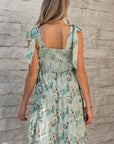 Ila Floral Knotted Strap Smocked Tiered Dress