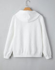 Magnolia Cable Lattice Texture Kangaroo Pocket Hoodie