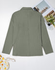 Lucia Ribbed Texture Button Up Shacket