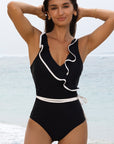 Jayla Ruffled Wrap V Neck Swimsuit