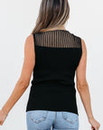 Nadia Ribbed Texture Mesh Sweater Vest