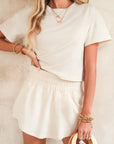 Cropped Tee and Ruffle Skort Set