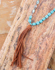 Abalone and Magnesite Tassel Necklace