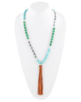Abalone and Magnesite Tassel Necklace