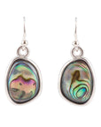 Blue Abalone and Sterling Silver Drop Earrings