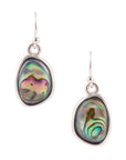 Blue Abalone and Sterling Silver Drop Earrings