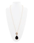 Abby Black Onyx Golden Bronze Drop Necklace