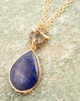 Abby Blue Lapis Golden Pendant Necklace