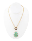 Abby Blue Turquoise and Golden Bronze Pendant Necklace