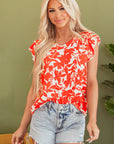 Keilani Floral Ruffle Sleeve Top