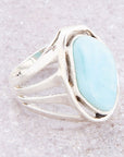Abstract Blue Larimar and Sterling Silver Statement Ring