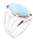 Abstract Blue Larimar and Sterling Silver Statement Ring