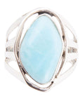 Abstract Blue Larimar and Sterling Silver Statement Ring