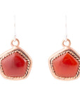 Abstract Carnelian and Copper Earrings