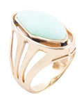 Abstract Green Chrysoprase and Golden Ring