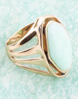 Abstract Green Chrysoprase and Golden Ring