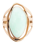 Abstract Green Chrysoprase and Golden Ring