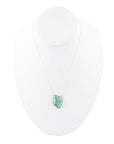 Abstract Blue Turquoise and Sterling Silver Pendant Necklace