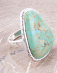 Abstract Blue Turquoise and Sterling Silver Ring