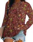 Baha Ranch Western Print Long Sleeve Top