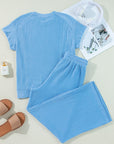 Leilany Corded Knit Short Sleeve Set