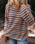 Emery Striped Knitted Drop Shoulder Round Neck Sweater