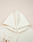 Solid Bow Long Sleeve Hoodie