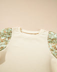 Floral Patchwork Bubble Sleeve Top