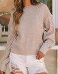 Cable Knit Drop Shoulder Sweater