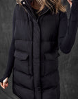 Solid Zip-Up Pocketed Puffer Vest