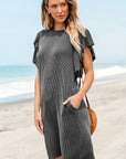 Jocelyn Ruffled Flutter Sleeve Dress