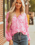 Adalyn Floral Puff Sleeve Lightweight Blouse