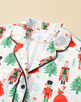 Christmas Trees & Nutcracker Buttoned Pajama Set