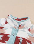 Western Aztec Fleece Buttoned Jacket