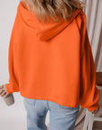 Kate Fleece Lined Half Zipper Kangaroo Pockets Loose Hoodie