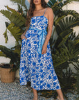 Shelby Floral Spaghetti Strap Maxi Dress with Waist Tie