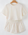 Cropped Tee and Ruffle Skort Set