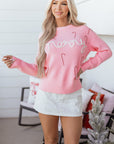 Ava Cane Puffy Knit Sweater