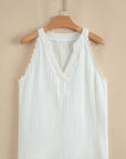 Gauze Lace Trim Sleeveless Top