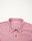 Stripe Patch Pocket Side Slit Buttoned Shirt