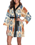 Blue Aztec Women's Lounge Kimono Robe