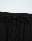 Solid Ruffle Wide Leg High Waist Pants