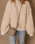 Ximena Rhombus Textured Knit Sweater