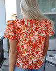 Margo Floral Split Neck Blouse